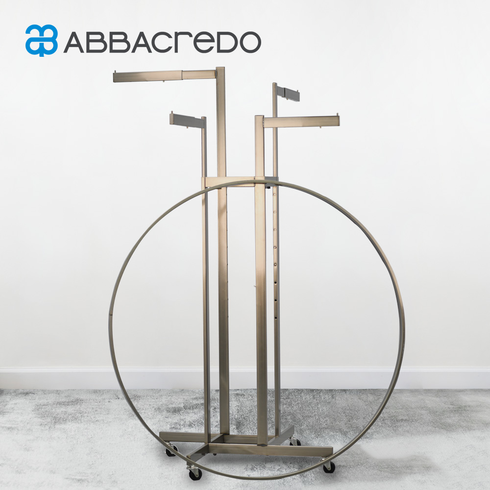 Garment 4-Way Display Rack with Wheels